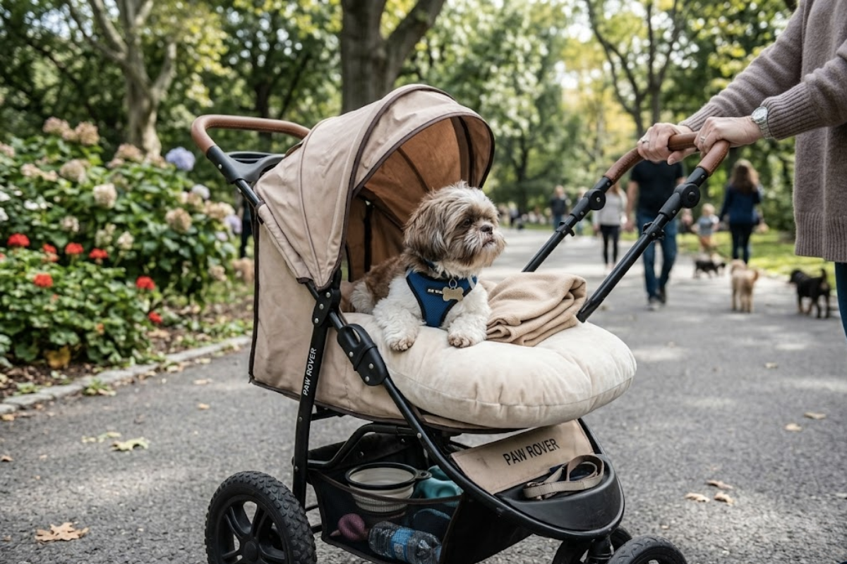 Les erreurs à éviter avec une poussette pour chien Image