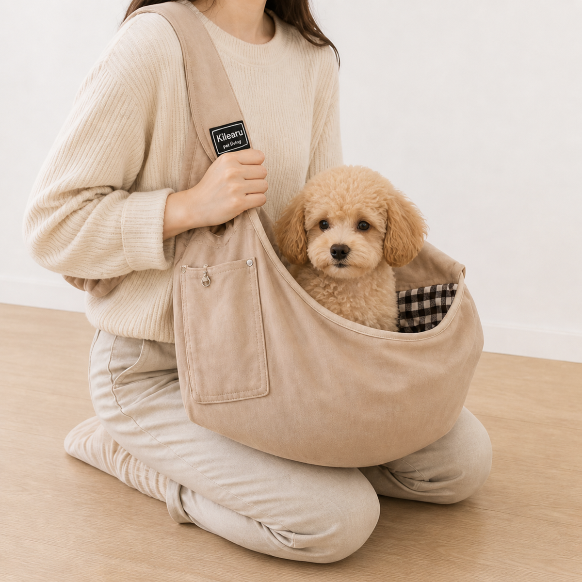 Sac bandoulière souple pour chien jusqu’à 7,5 kg
