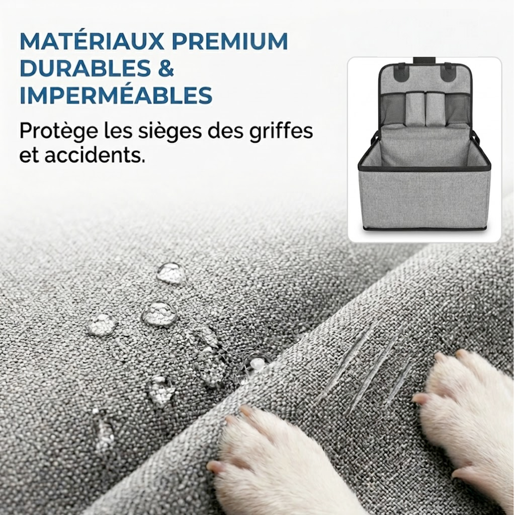 Siège auto multi-poches pour petit chien