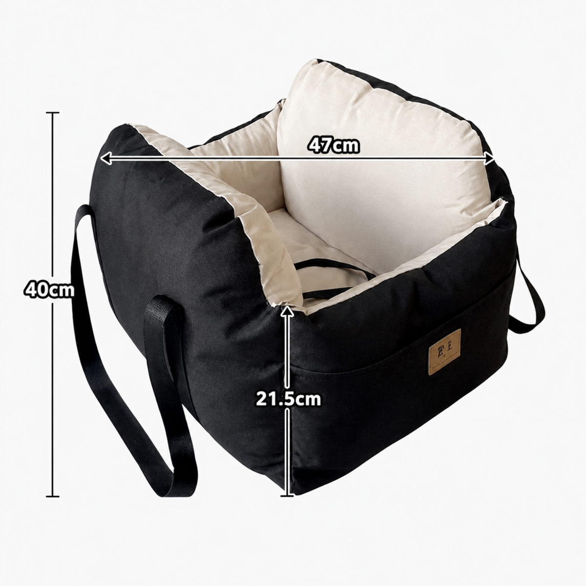 Siège auto & sac de transport 2-en-1 pour petit chien