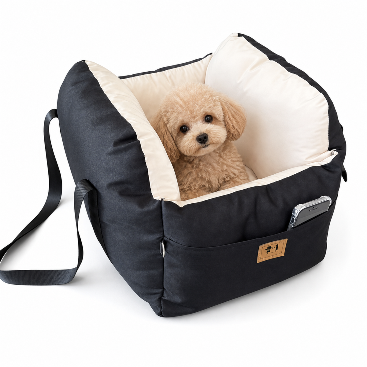Siège auto & sac de transport 2-en-1 pour petit chien