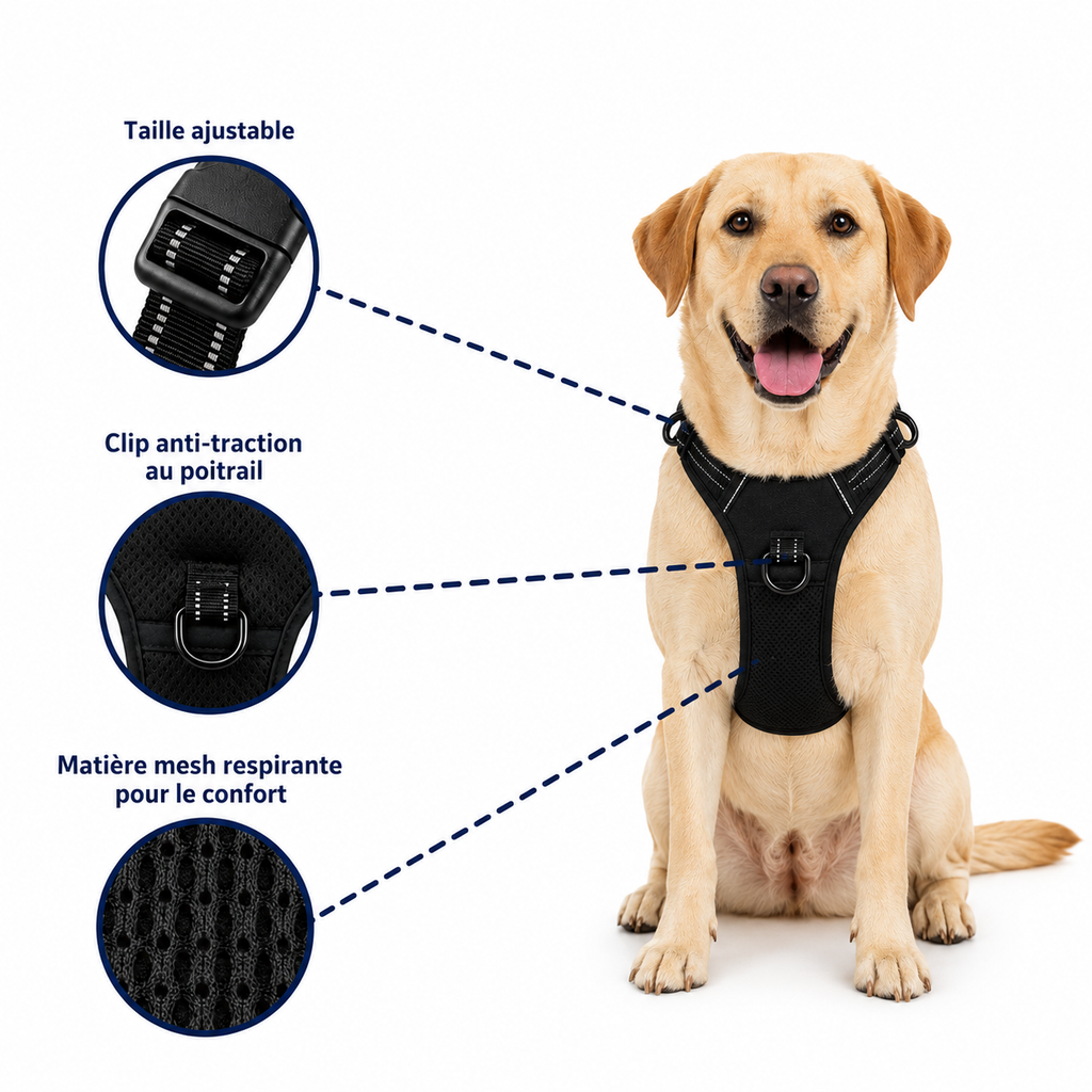 Harnais anti-traction pour chien | Dogova
