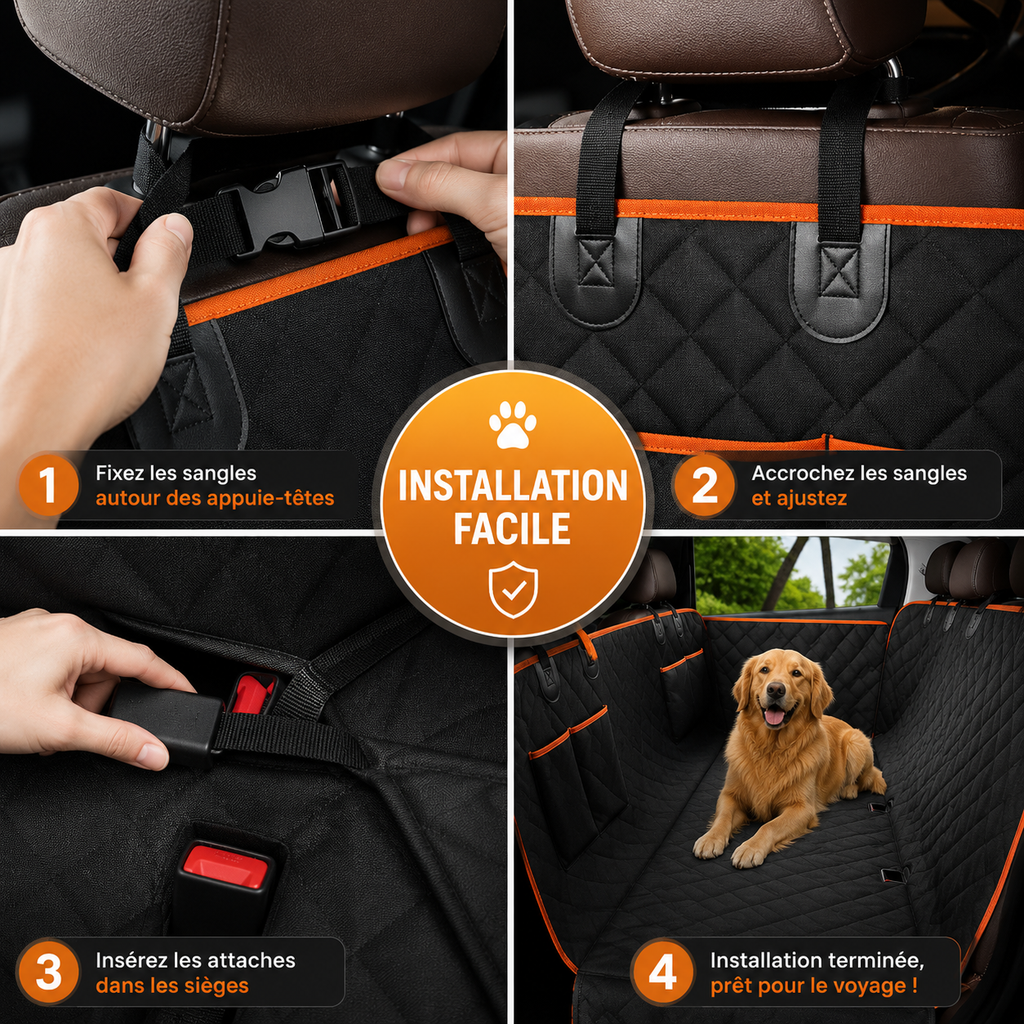 Housse siège arrière voiture chien | Imperméable