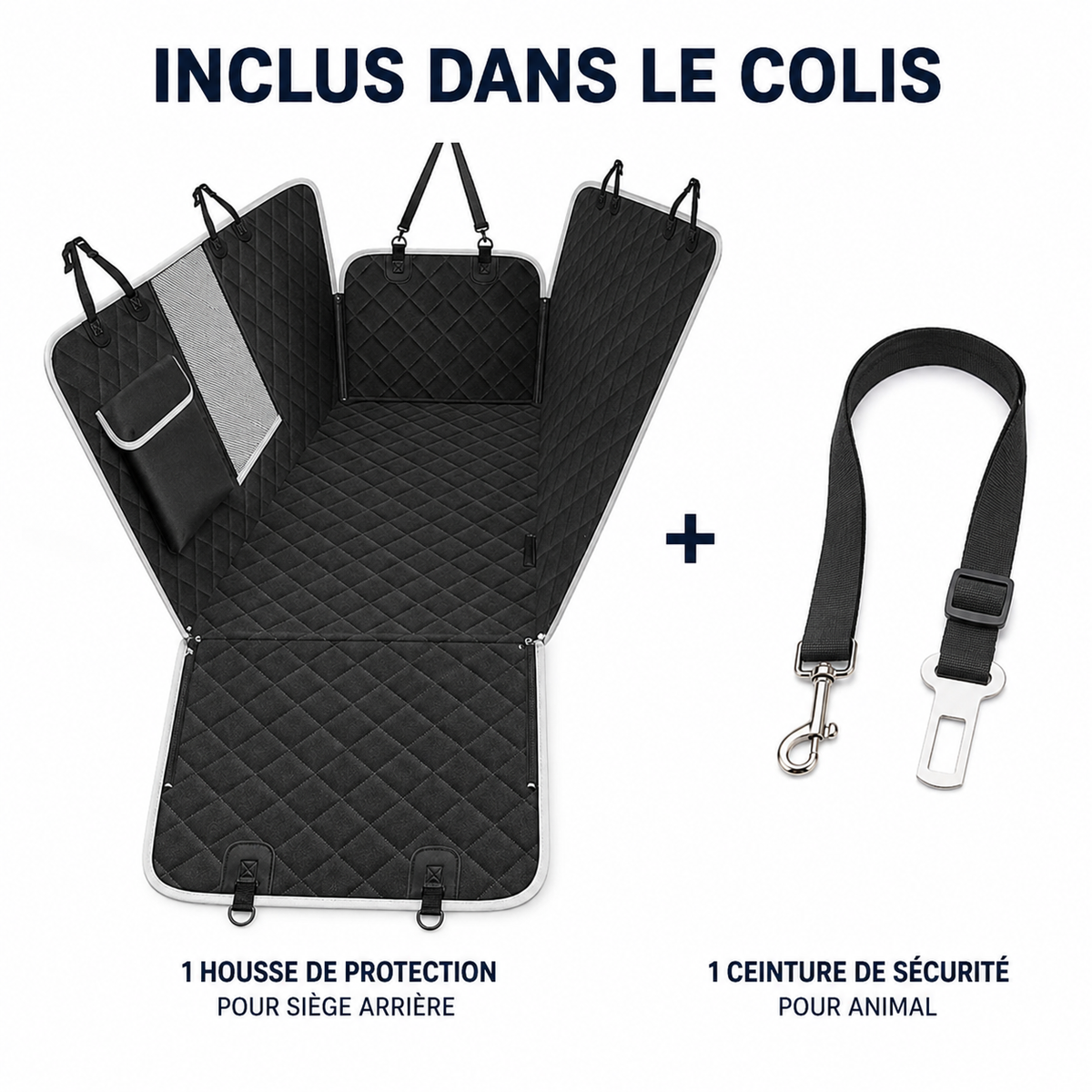 Housse Siège Voiture Chien avec Filet | Imperméable & Ventilée