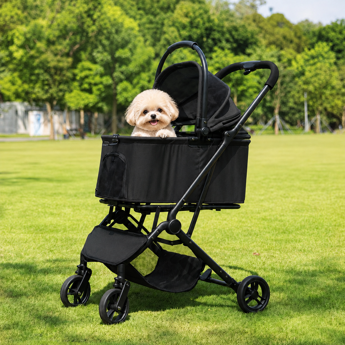 Poussette chien détachable jusqu'à 20 kg