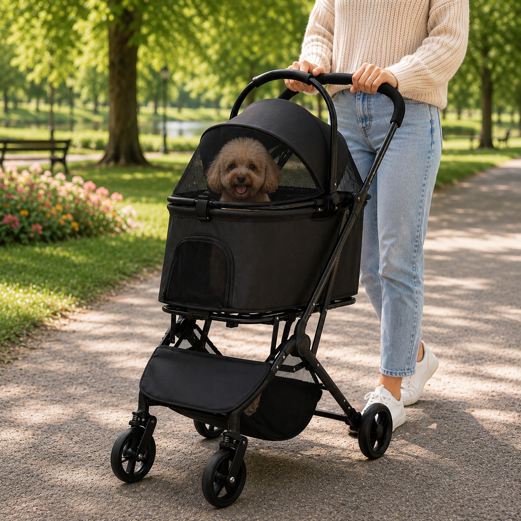 Poussette chien détachable jusqu'à 20 kg