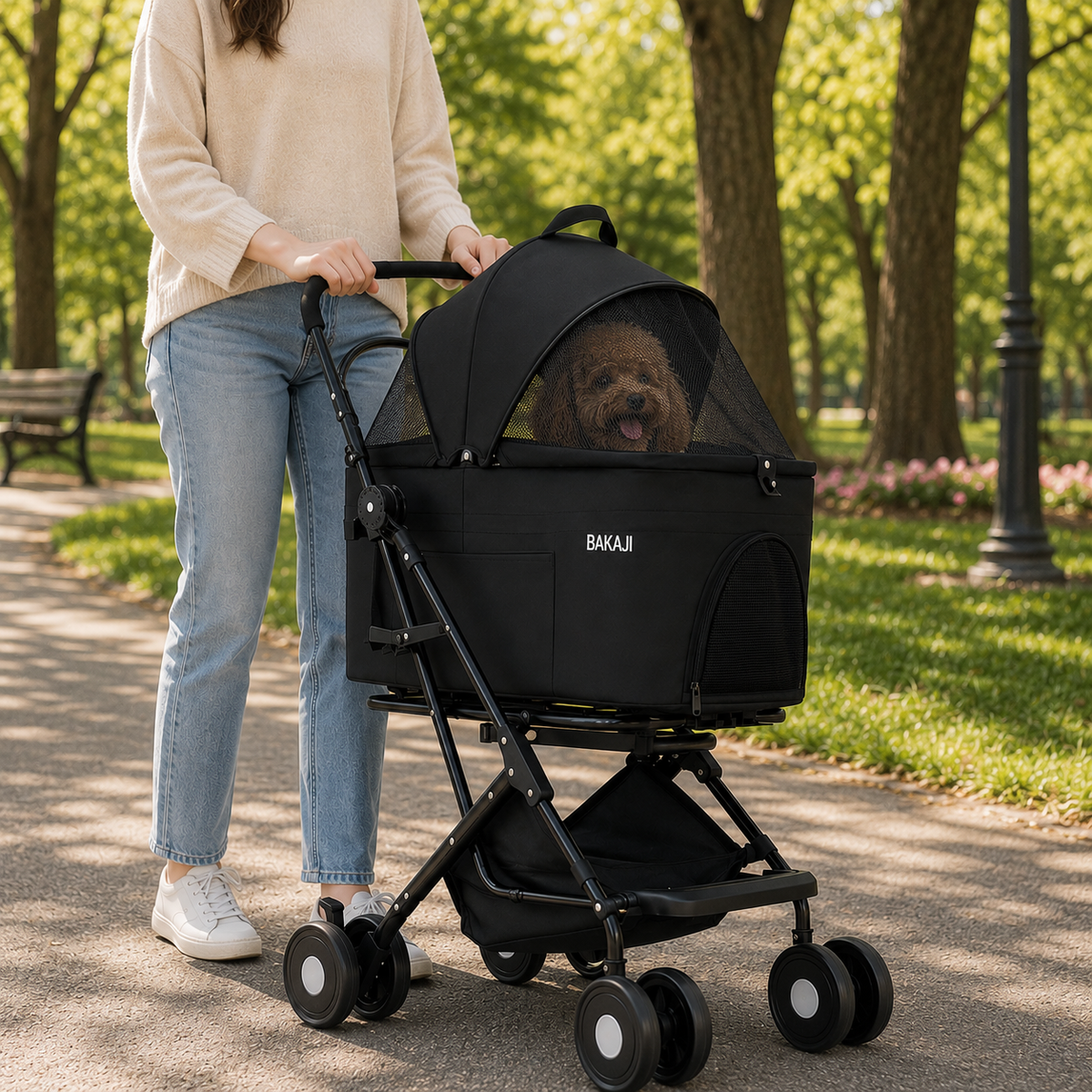 Poussette chien jusqu'à 40 kg | nacelle détachable