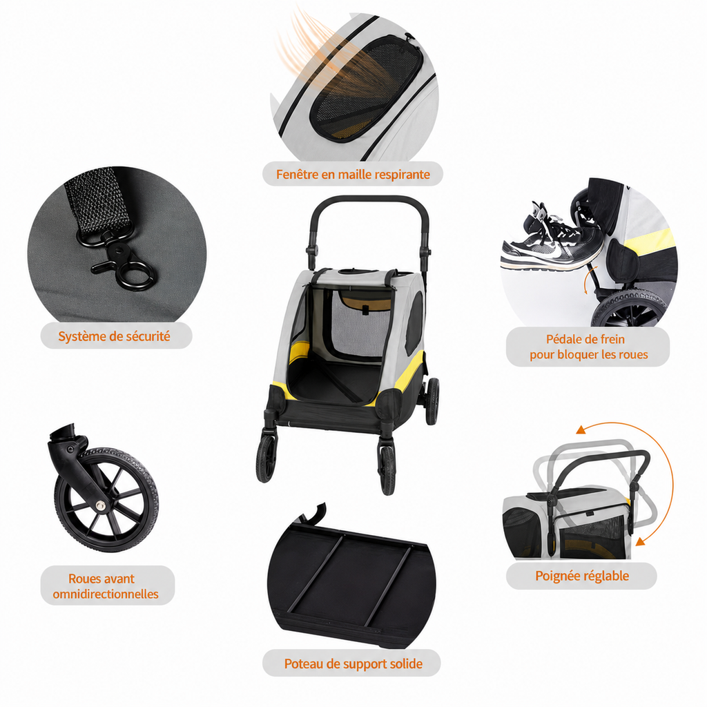Chariot Chien | Robuste & tout-terrain pour chiens moyens