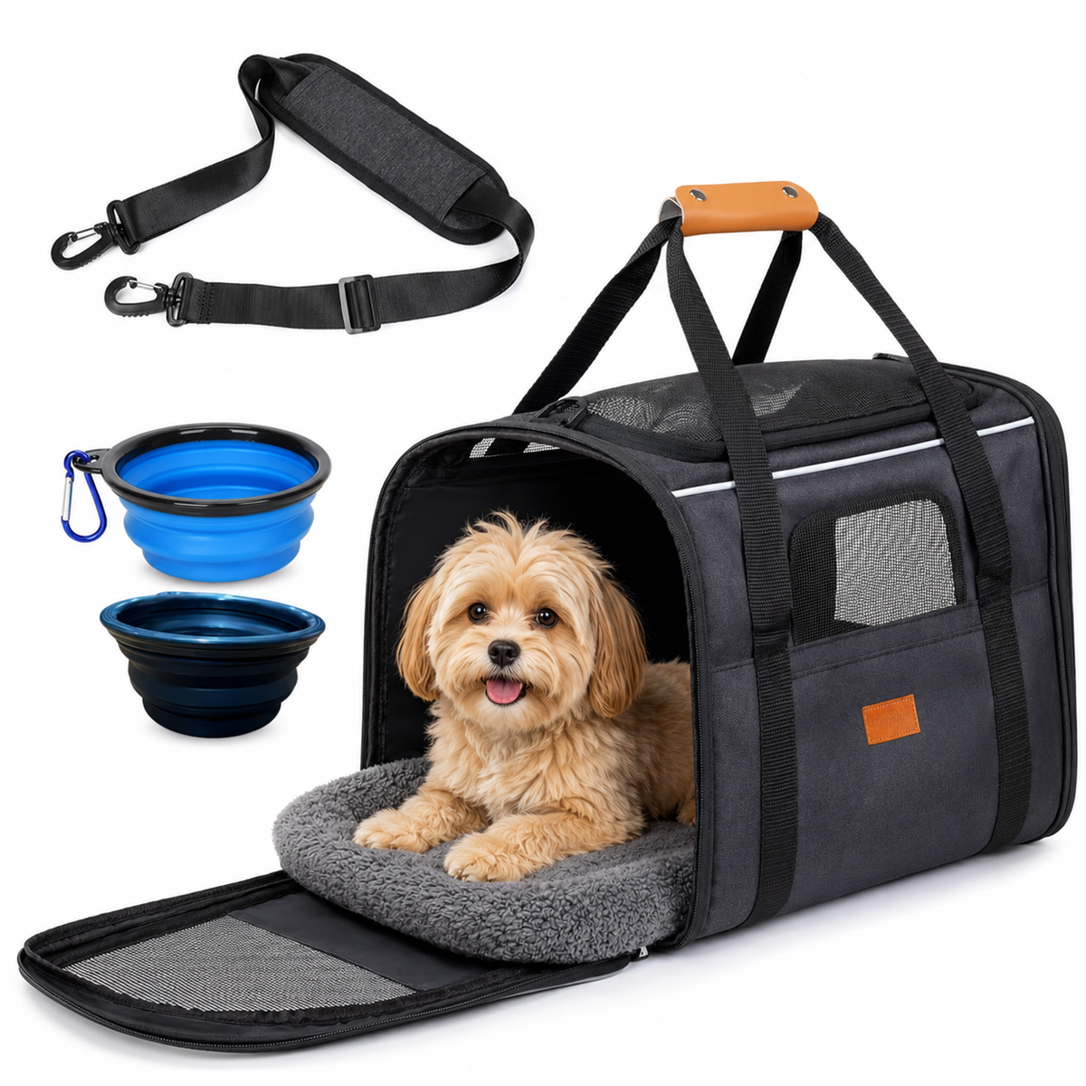Sac de transport chien | Respirant & sécurisé pour chiens jusqu'à 7 kg