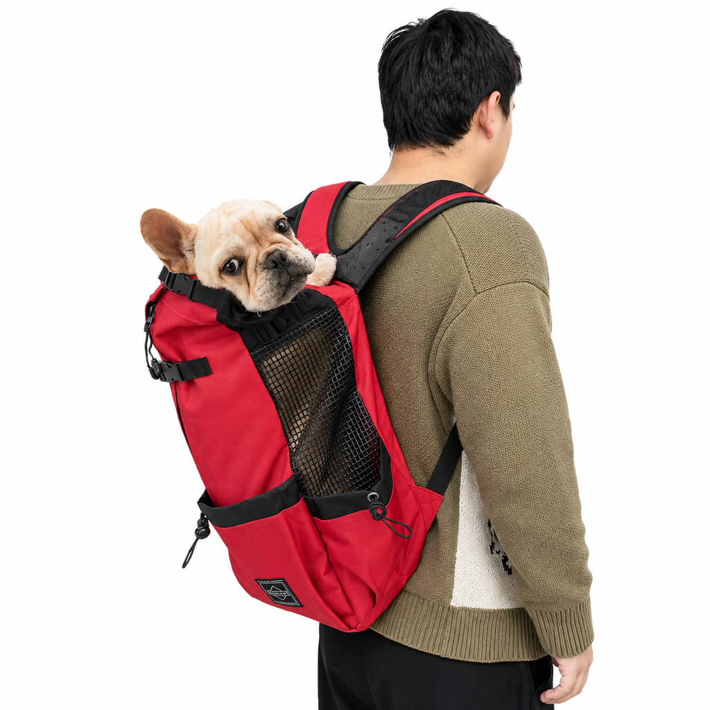 Sac à dos chien respirant | Randonnée, vélo & moto jusqu'à 15 kg