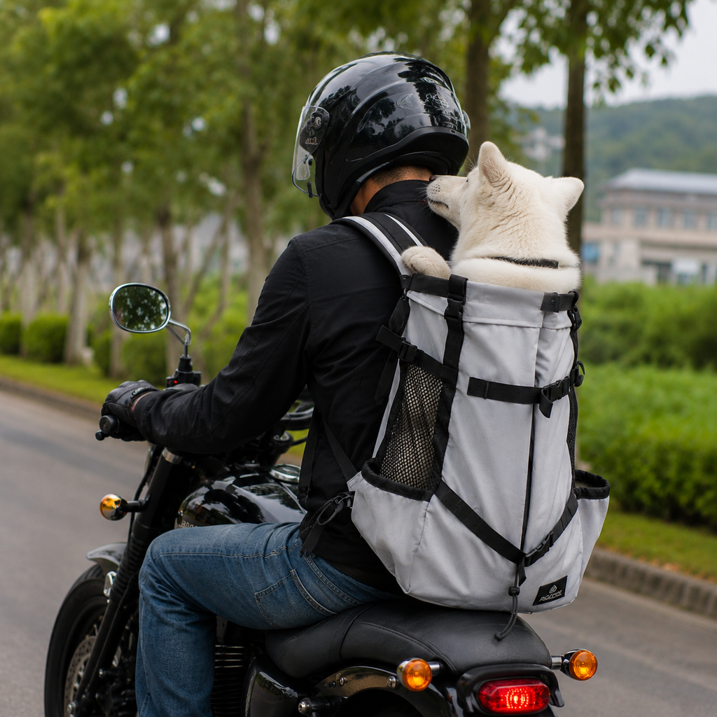 Sac à dos chien respirant | Randonnée, vélo & moto jusqu'à 15 kg