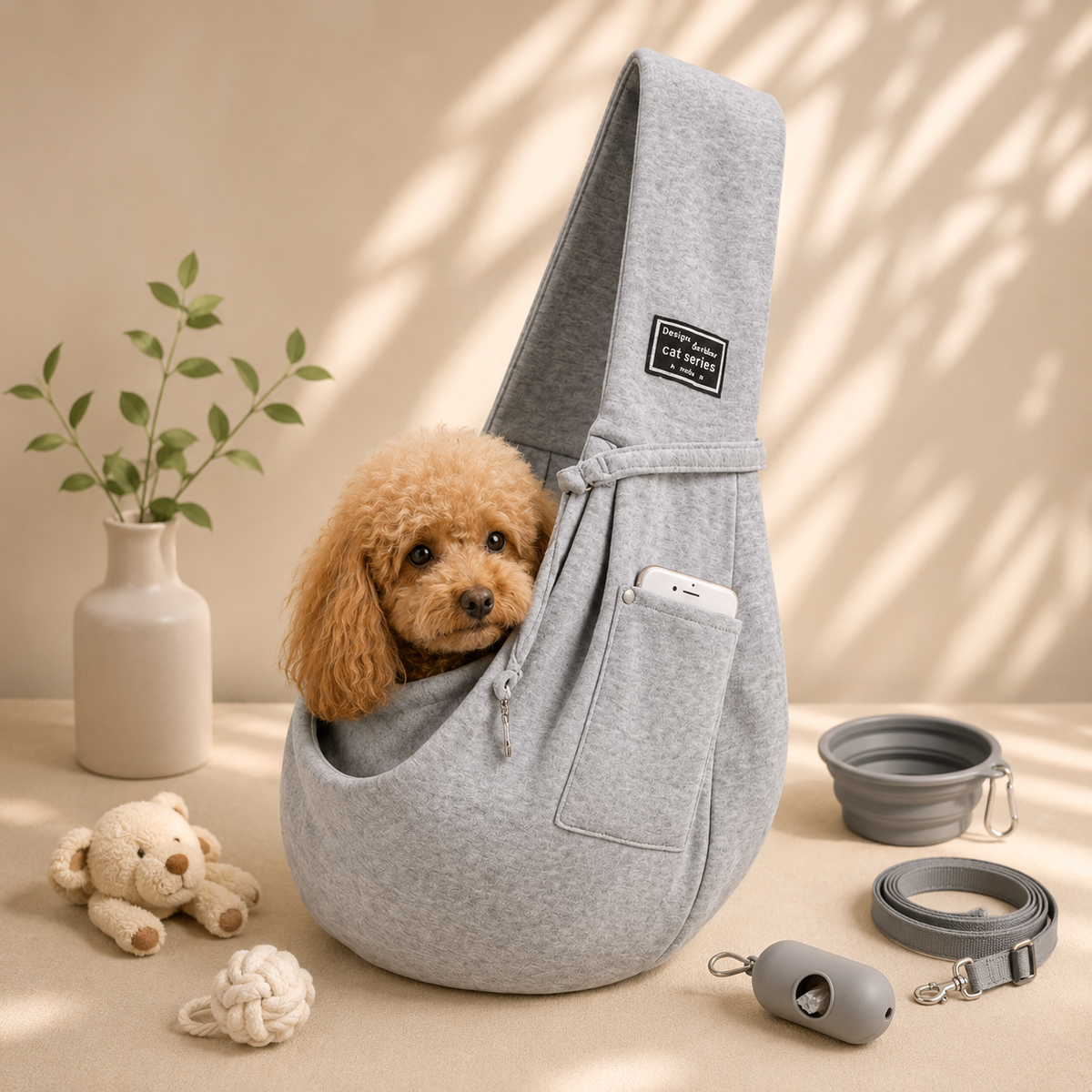 Sac bandoulière souple pour chien jusqu’à 7,5 kg