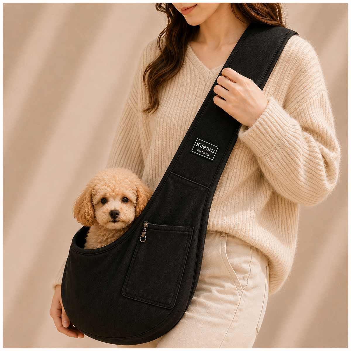 Sac bandoulière souple pour chien jusqu’à 7,5 kg