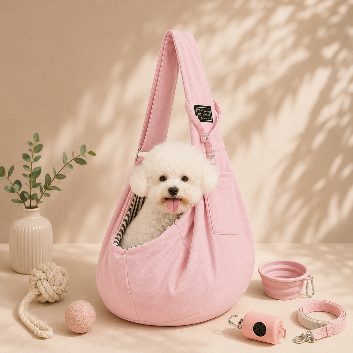 Sac bandoulière souple pour chien jusqu’à 7,5 kg