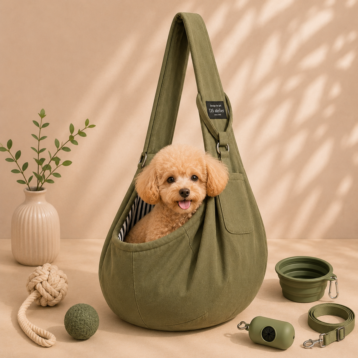 Sac bandoulière souple pour chien jusqu’à 7,5 kg