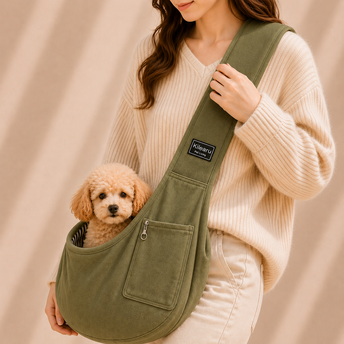 Sac bandoulière souple pour chien jusqu’à 7,5 kg