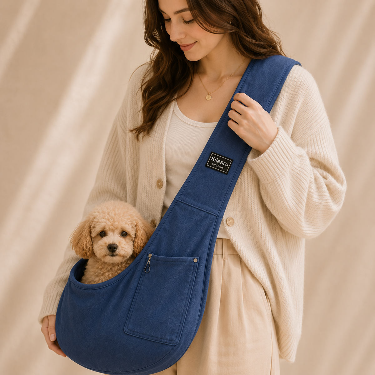 Sac bandoulière souple pour chien jusqu’à 7,5 kg