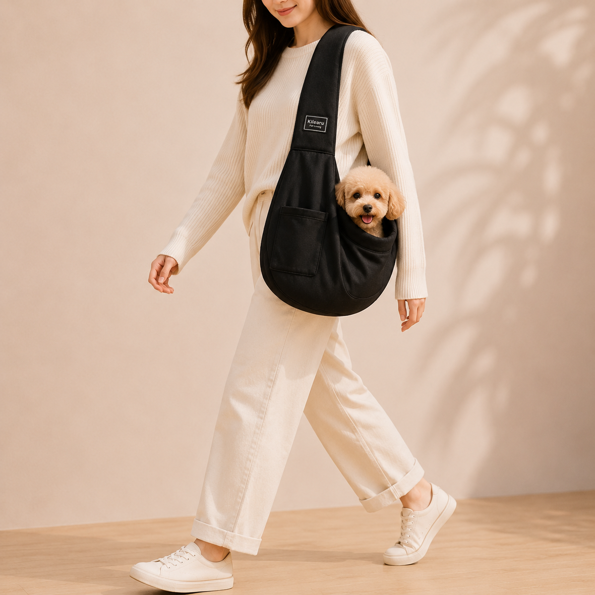 Sac bandoulière souple pour chien jusqu’à 7,5 kg